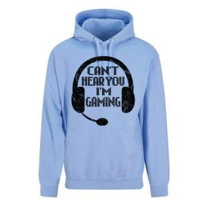 Funny Gamer Gift Headset Can't Hear You I'm Gaming Gift Unisex Surf Hoodie