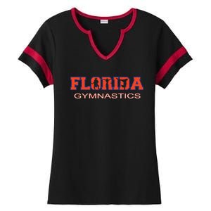 Florida Gymnastics Girl Tumbling Gear Gymnast Aerobic Dance Ladies Halftime Notch Neck Tee