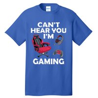 Funny Gamer Gift Headset Can't Hear You I'm Gaming Vintage Gift Tall T-Shirt