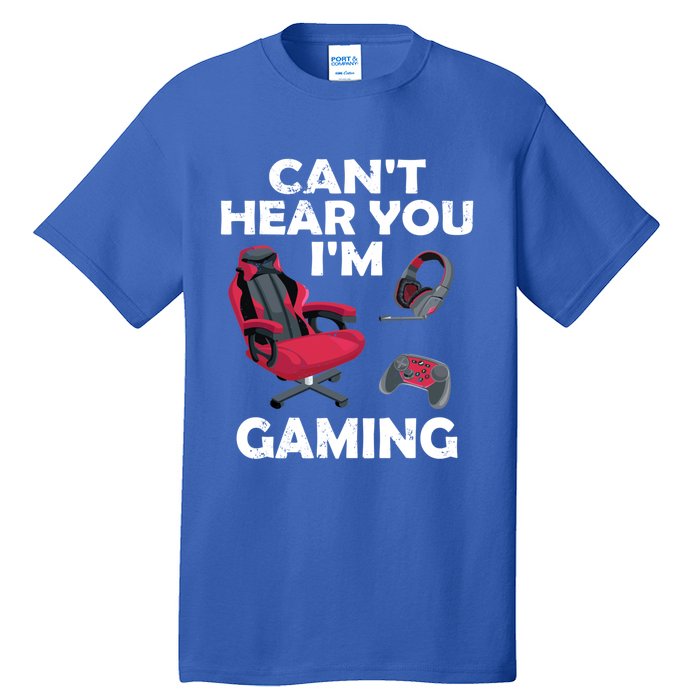 Funny Gamer Gift Headset Can't Hear You I'm Gaming Vintage Gift Tall T-Shirt