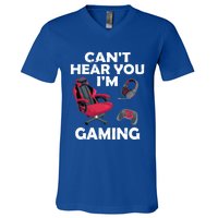 Funny Gamer Gift Headset Can't Hear You I'm Gaming Vintage Gift V-Neck T-Shirt