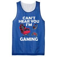 Funny Gamer Gift Headset Can't Hear You I'm Gaming Vintage Gift Mesh Reversible Basketball Jersey Tank