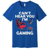 Funny Gamer Gift Headset Can't Hear You I'm Gaming Vintage Gift Premium T-Shirt