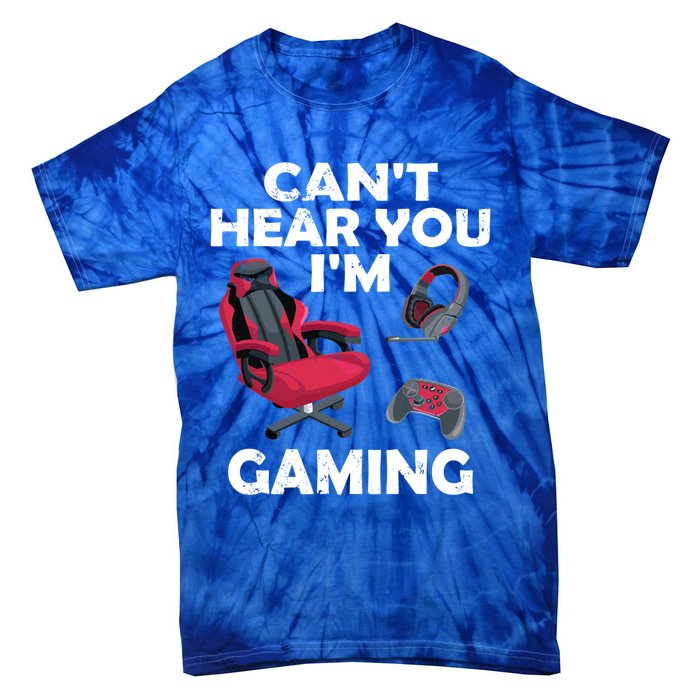 Funny Gamer Gift Headset Can't Hear You I'm Gaming Vintage Gift Tie-Dye T-Shirt