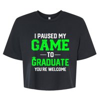 Funny Gamer Graduate Graduation I Paused My Game To Graduate Video Gamer Bella+Canvas Jersey Crop Tee