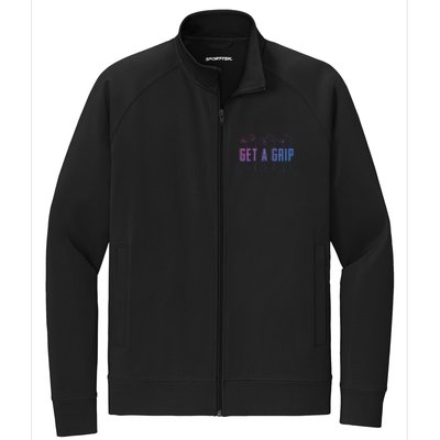 Funny Golfer Golfing Golf Get A Grip Golf Gift Stretch Full-Zip Cadet Jacket