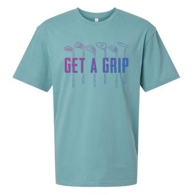 Funny Golfer Golfing Golf Get A Grip Golf Gift Sueded Cloud Jersey T-Shirt