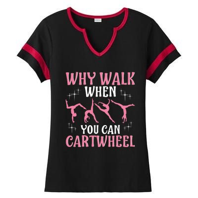 Funny Gymnastics Gymnast Gift For Girl Women Cool Cartwheel Ladies Halftime Notch Neck Tee