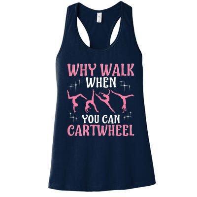 Funny Gymnastics Gymnast Gift For Girl Women Cool Cartwheel Women's Racerback Tank