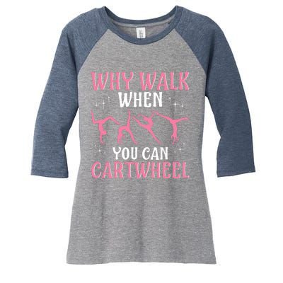 Funny Gymnastics Gymnast Gift For Girl Women Cool Cartwheel Women's Tri-Blend 3/4-Sleeve Raglan Shirt