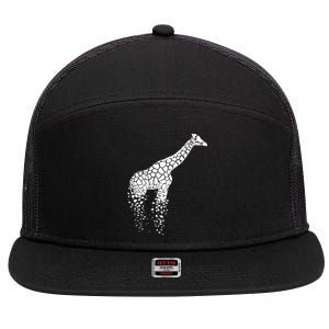 Funny Giraffe Gift Zoo Animal Giraffe Lover Gift Giraffe Print Gift 7 Panel Mesh Trucker Snapback Hat