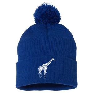 Funny Giraffe Gift Zoo Animal Giraffe Lover Gift Giraffe Print Gift Pom Pom 12in Knit Beanie