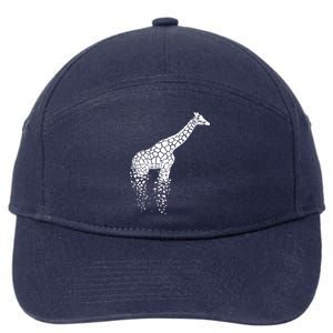 Funny Giraffe Gift Zoo Animal Giraffe Lover Gift Giraffe Print Gift 7-Panel Snapback Hat