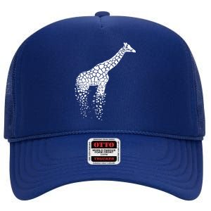 Funny Giraffe Gift Zoo Animal Giraffe Lover Gift Giraffe Print Gift High Crown Mesh Back Trucker Hat