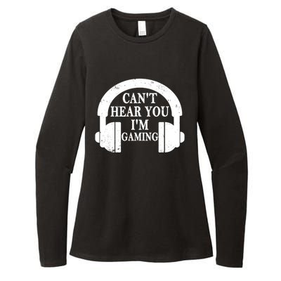 Funny Gamer Gift Headset Can't Hear You I'm Gaming Vintage Gift Womens CVC Long Sleeve Shirt