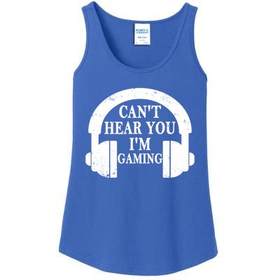 Funny Gamer Gift Headset Can't Hear You I'm Gaming Vintage Gift Ladies Essential Tank