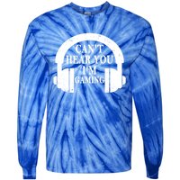 Funny Gamer Gift Headset Can't Hear You I'm Gaming Vintage Gift Tie-Dye Long Sleeve Shirt