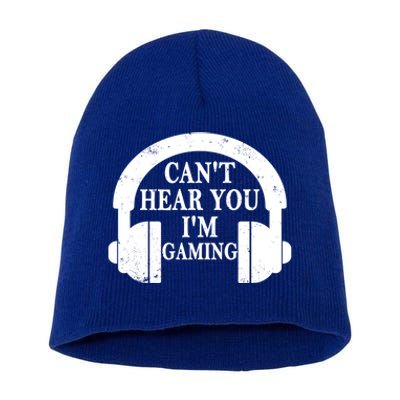 Funny Gamer Gift Headset Can't Hear You I'm Gaming Vintage Gift Short Acrylic Beanie