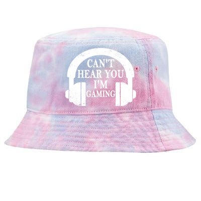 Funny Gamer Gift Headset Can't Hear You I'm Gaming Vintage Gift Tie-Dyed Bucket Hat