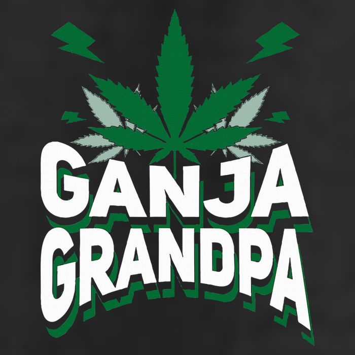 Funny Ganja Grandpa Weed Marijuana 7 Panel Mesh Trucker Snapback Hat