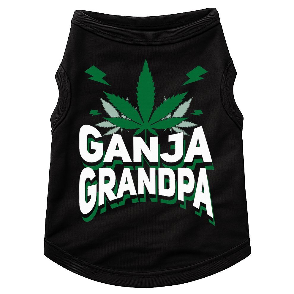 Funny Ganja Grandpa Weed Marijuana Doggie Tank