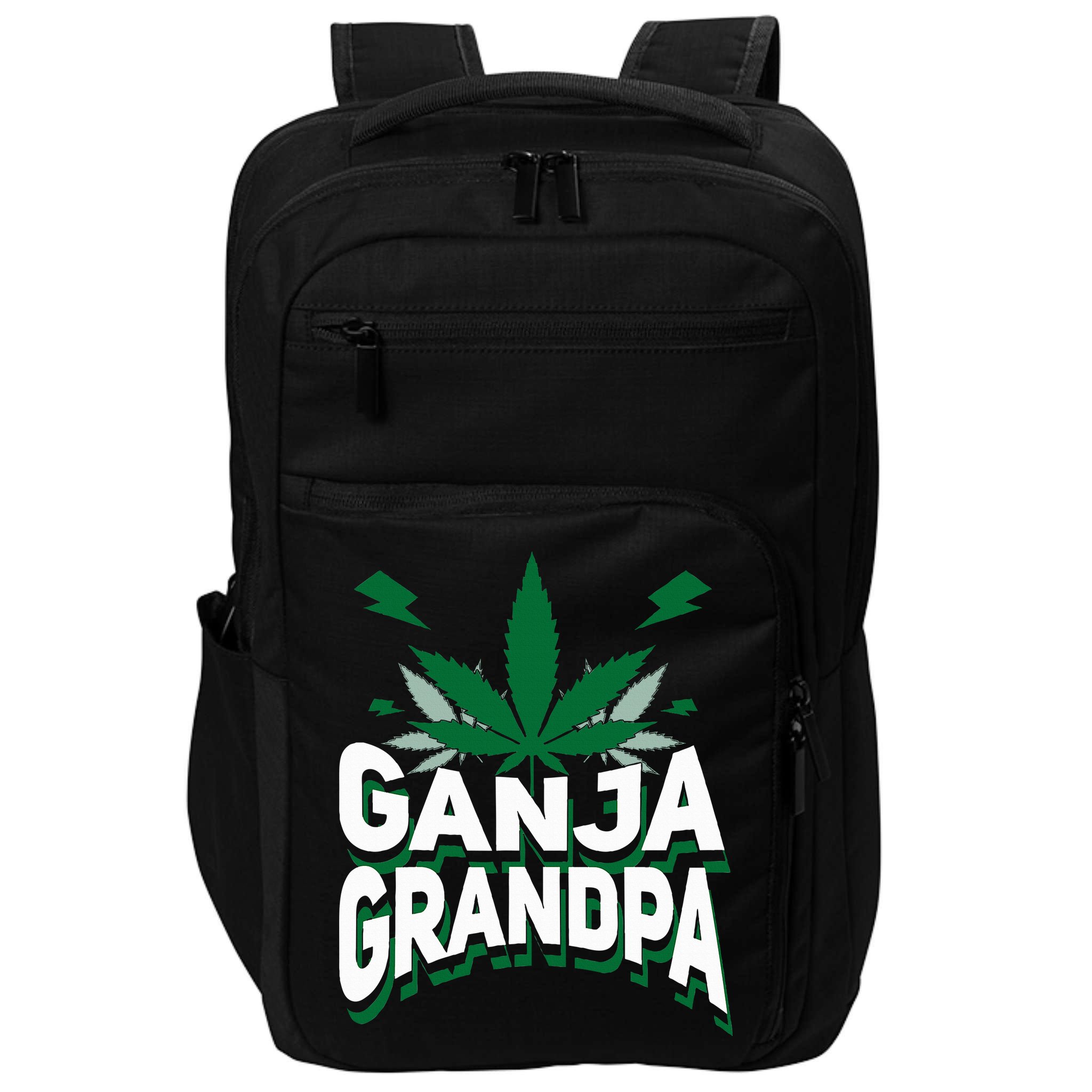 Funny Ganja Grandpa Weed Marijuana Impact Tech Backpack