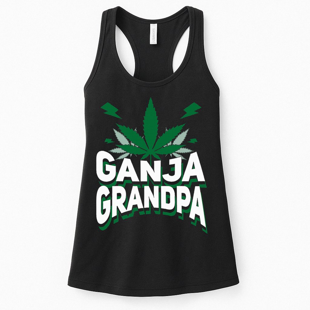 Funny Ganja Grandpa Weed Marijuana Womens Tank Top