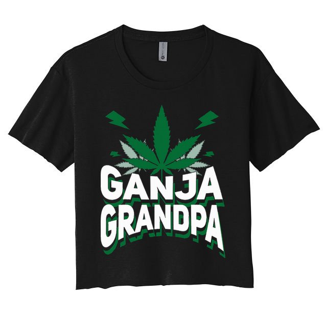 Funny Ganja Grandpa Weed Marijuana Crop Top