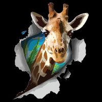 Funny Giraffe, Giraffe Lover Flexfit Unipanel Trucker Cap