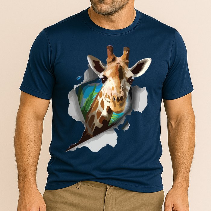 Funny Giraffe, Giraffe Lover Cooling Performance Crew T-Shirt