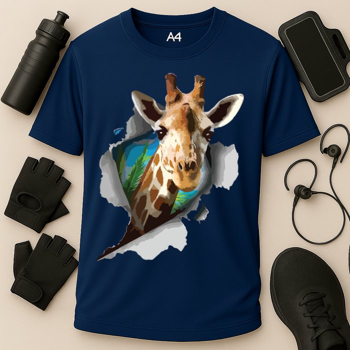 Funny Giraffe, Giraffe Lover Cooling Performance Crew T-Shirt