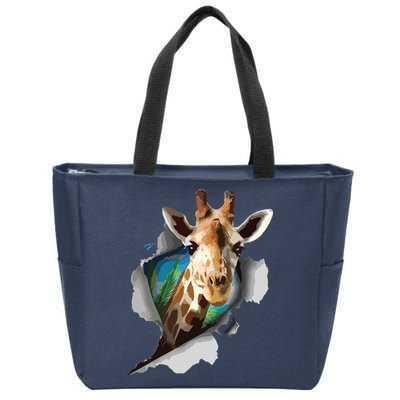 Funny Giraffe, Giraffe Lover Zip Tote Bag