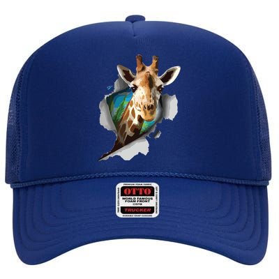 Funny Giraffe, Giraffe Lover High Crown Mesh Back Trucker Hat