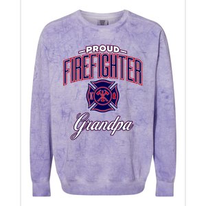 Firefighter Grandpa Gift Colorblast Crewneck Sweatshirt