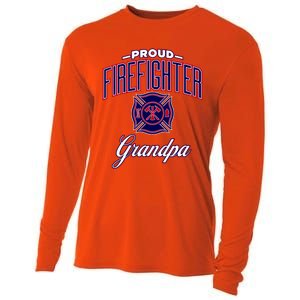 Firefighter Grandpa Gift Cooling Performance Long Sleeve Crew