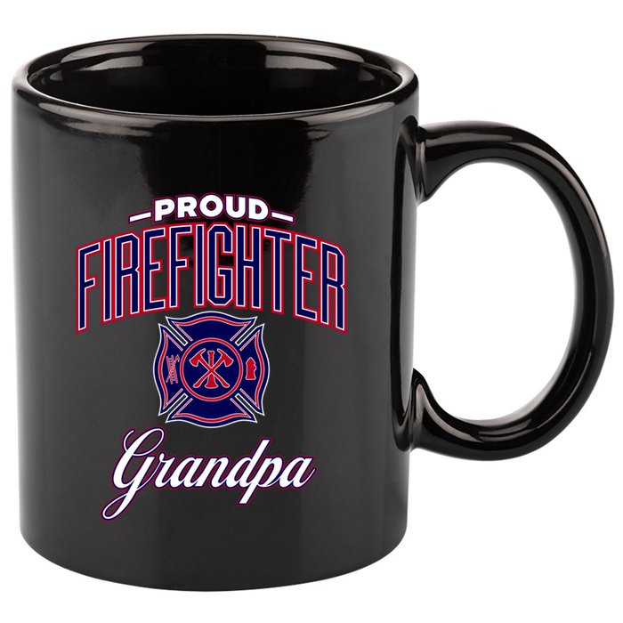 Firefighter Grandpa Gift 11oz C Handle Ceramic Mug