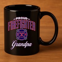 Firefighter Grandpa Gift 11oz C Handle Ceramic Mug