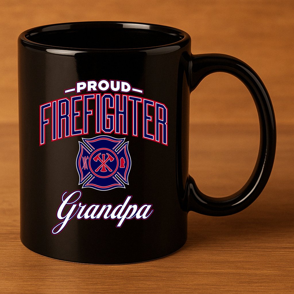 Firefighter Grandpa Gift 11oz C Handle Ceramic Mug