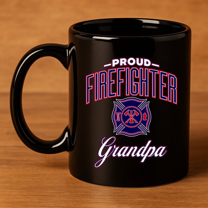Firefighter Grandpa Gift 11oz C Handle Ceramic Mug