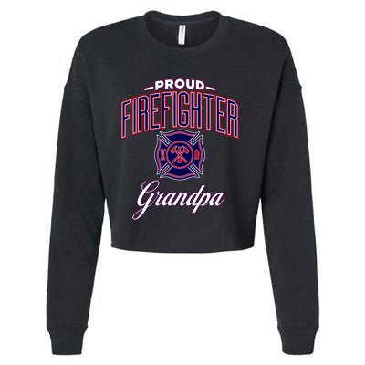 Firefighter Grandpa Gift Cropped Pullover Crew