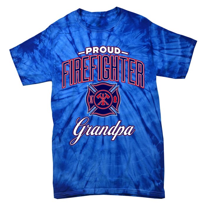 Firefighter Grandpa Gift Tie-Dye T-Shirt