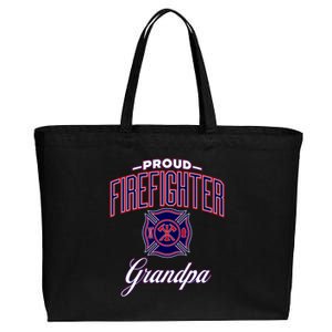 Firefighter Grandpa Gift Cotton Canvas Jumbo Tote