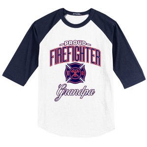 Firefighter Grandpa Gift Baseball Sleeve Shirt