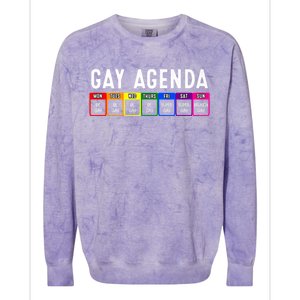 Funny Gay Gift Lgbt Pride Feminist Agenda Homo Great Gift Colorblast Crewneck Sweatshirt