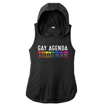 Funny Gay Gift Lgbt Pride Feminist Agenda Homo Great Gift Ladies PosiCharge Tri-Blend Wicking Draft Hoodie Tank