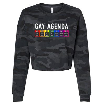 Funny Gay Gift Lgbt Pride Feminist Agenda Homo Great Gift Cropped Pullover Crew