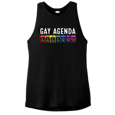 Funny Gay Gift Lgbt Pride Feminist Agenda Homo Great Gift Ladies PosiCharge Tri-Blend Wicking Tank