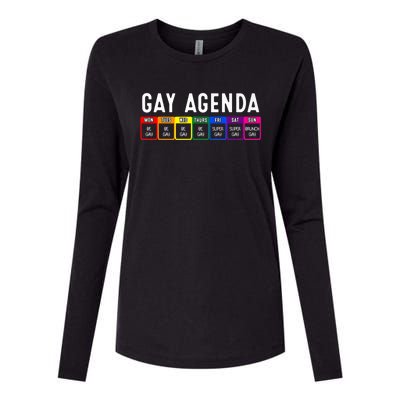 Funny Gay Gift Lgbt Pride Feminist Agenda Homo Great Gift Womens Cotton Relaxed Long Sleeve T-Shirt