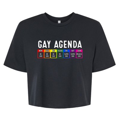 Funny Gay Gift Lgbt Pride Feminist Agenda Homo Great Gift Bella+Canvas Jersey Crop Tee