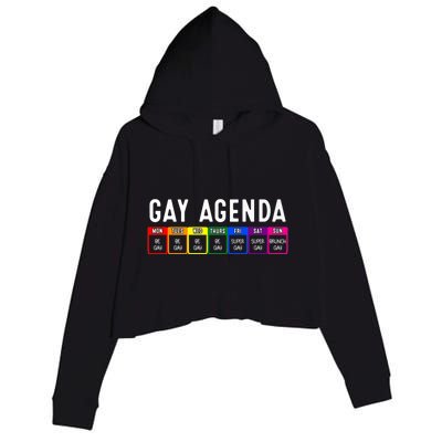 Funny Gay Gift Lgbt Pride Feminist Agenda Homo Great Gift Crop Fleece Hoodie